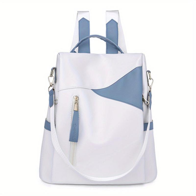 Colorblock Backpack Zipper Daypack Work