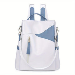 Colorblock Backpack Zipper Daypack Work