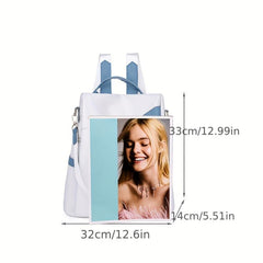 Colorblock Backpack Zipper Daypack Work