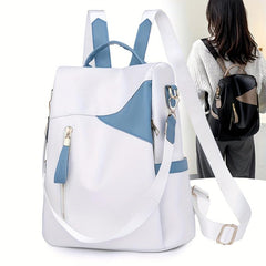 Colorblock Backpack Zipper Daypack Work