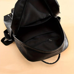 Vintage Solid Backpack Lightweight Zipper Rucksack For Work