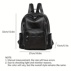 Vintage Solid Backpack Lightweight Zipper Rucksack For Work