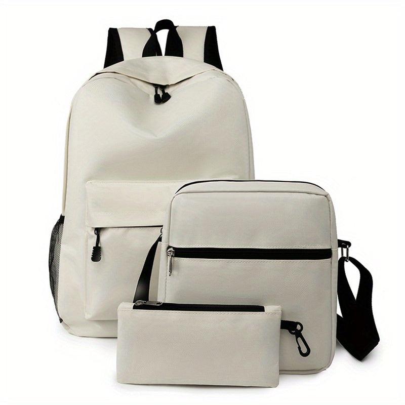 3pcs Large Capacity Backpack Shoulder Bag Clutch Purse Set