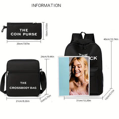 3pcs Large Capacity Backpack Shoulder Bag Clutch Purse Set