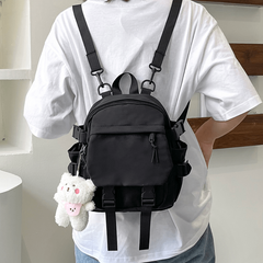 Bear Pendant Backpack Nylon Waterproof Lightweight School Travel Bag