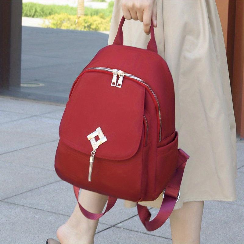 Casual Solid Backpack All Match Storage Rucksack Multifunctional Travel Bag
