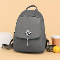 Casual Solid Backpack All Match Storage Rucksack Multifunctional Travel Bag
