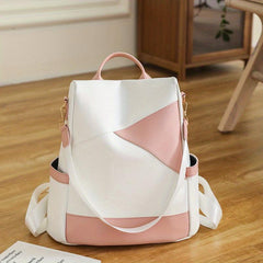 Classic Backpack Purse For Women Contrast Travel School Bag