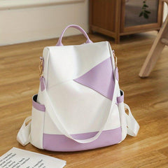 Classic Backpack Purse For Women Contrast Travel School Bag