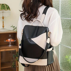 Classic Backpack Purse For Women Contrast Travel School Bag