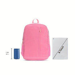 Minimalist Solid Backpack All Match Zipper Storage Bag