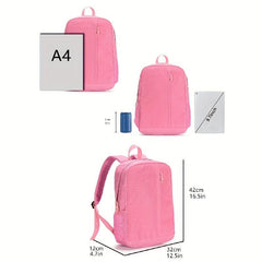Minimalist Solid Backpack All Match Zipper Storage Bag