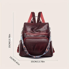 Vintage Anti Theft Backpack Purse Convertible Travel Daypack