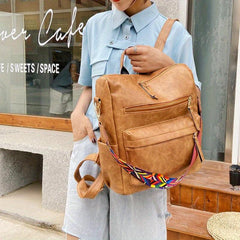 Vintage Convertible Backpack Purse Retro Daypack Women's Shoulder Bag