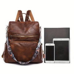 Retro Style Backpack Purse For Women Two way Shoulder Bag