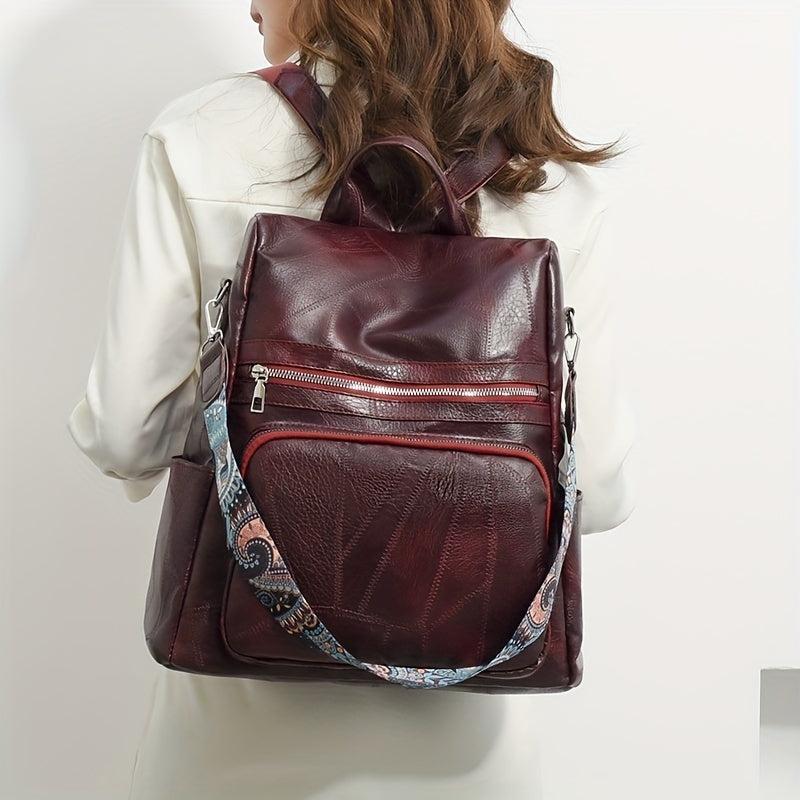 Retro Style Backpack Purse For Women Two way Shoulder Bag