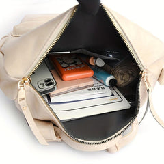 Large Capacity PU Leather School Backpack