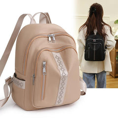 Studded Decor Backpack Women's Travel Nylon Bookbag