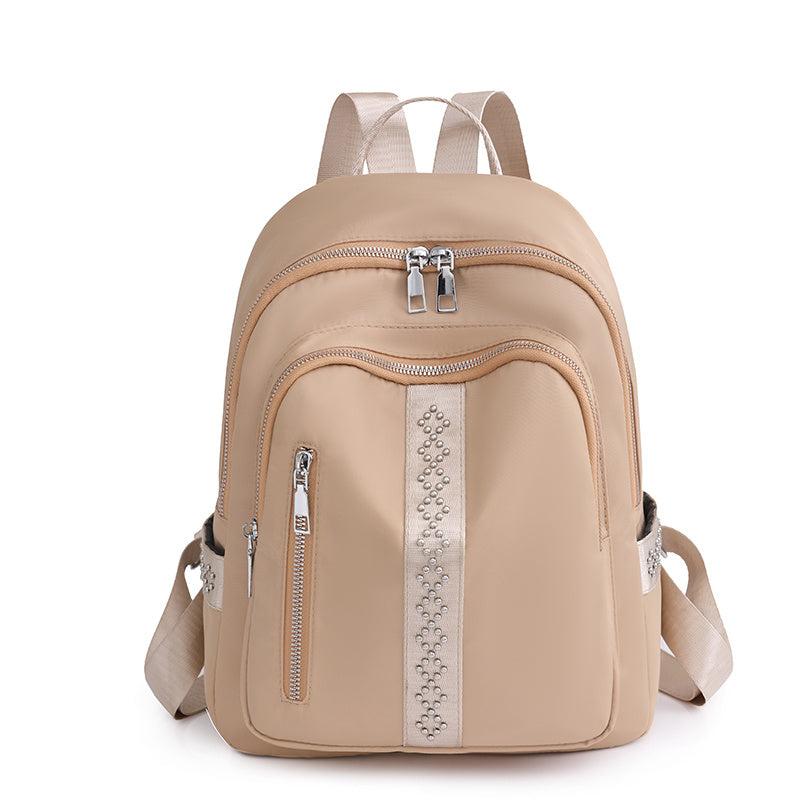 Studded Decor Backpack Women's Travel Nylon Bookbag