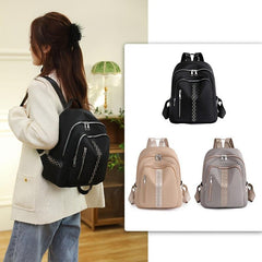 Studded Decor Backpack Women's Travel Nylon Bookbag