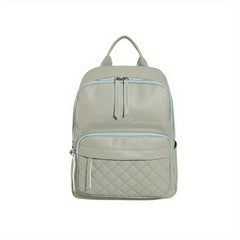 Argyle Quilted Backpack PU Leather Schoolbag Work & Travel
