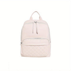 Argyle Quilted Backpack PU Leather Schoolbag Work & Travel