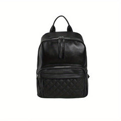 Argyle Quilted Backpack PU Leather Schoolbag Work & Travel