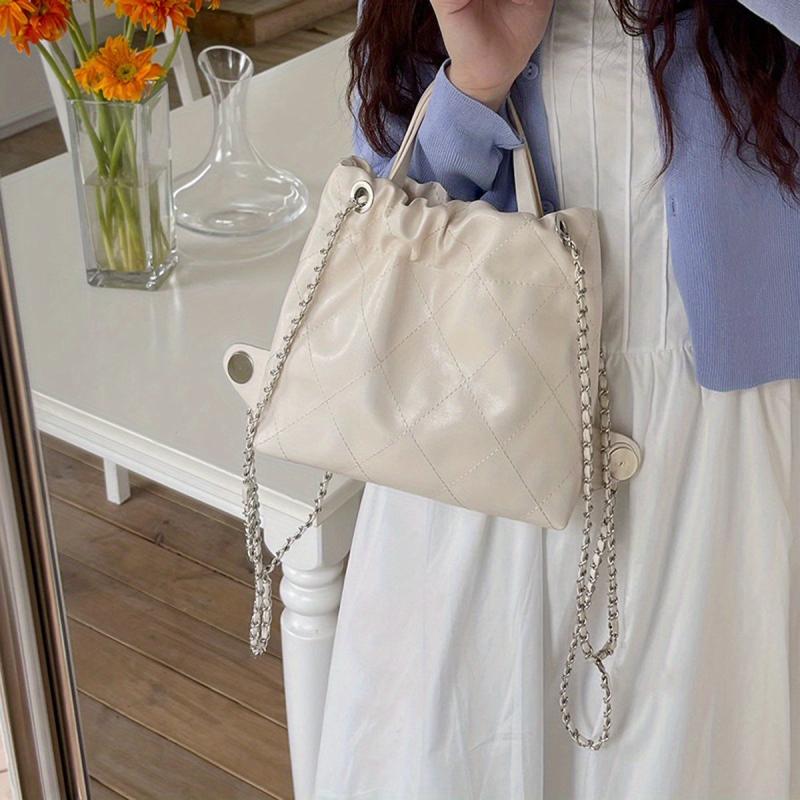 Minimalist Drawstring Storage Backpack Solid Shoulder Bag