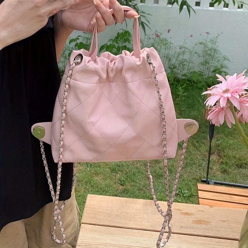 Minimalist Drawstring Storage Backpack Solid Shoulder Bag
