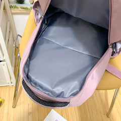 Large Capacity Preppy Backpack Waterproof Laptop Daypack