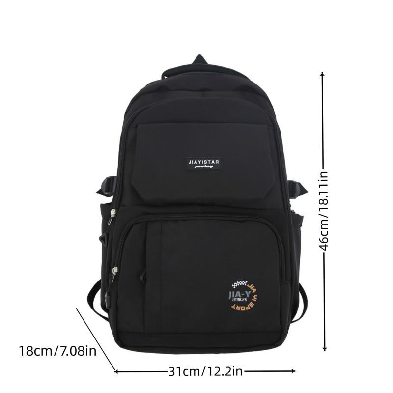Large Capacity Preppy Backpack Waterproof Laptop Daypack
