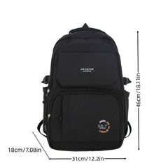 Large Capacity Preppy Backpack Waterproof Laptop Daypack