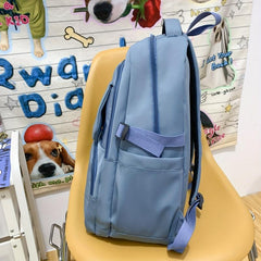 Large Capacity Preppy Backpack Waterproof Laptop Daypack
