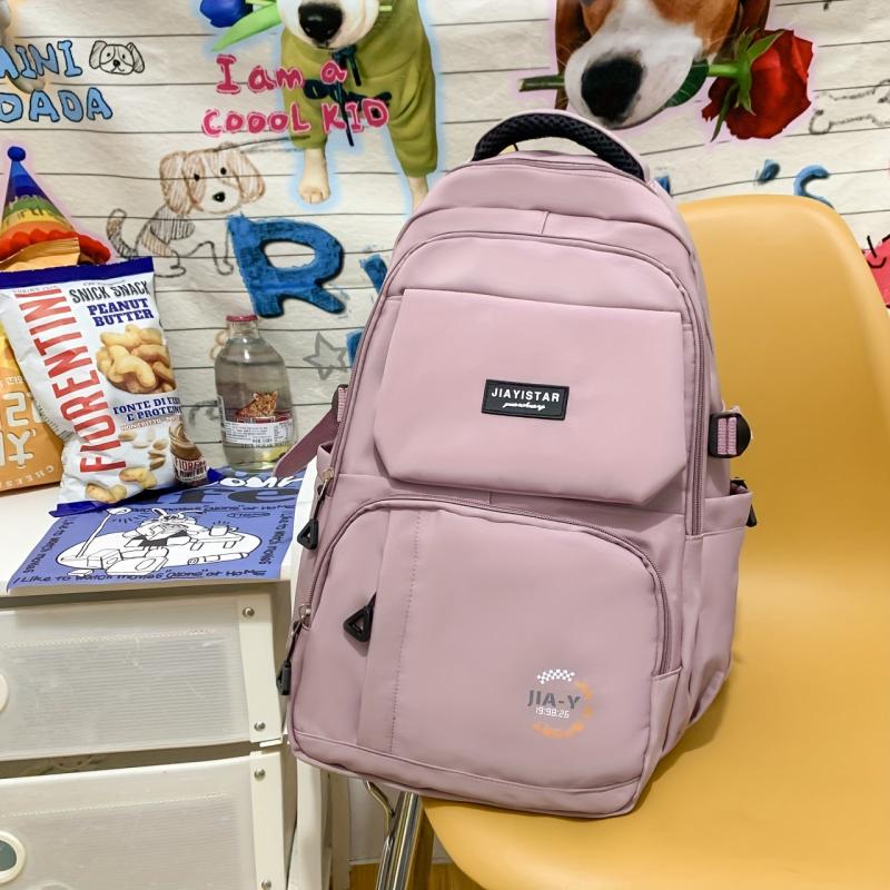 Large Capacity Preppy Backpack Waterproof Laptop Daypack
