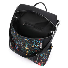 Elephant Graphic Backpack Purse Ethnic Style Nylon Bookbag Convertible