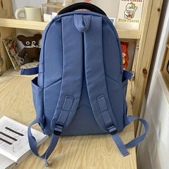 Letter Patch Decor Backpack Preppy Style Lightweight Travel Bookbag