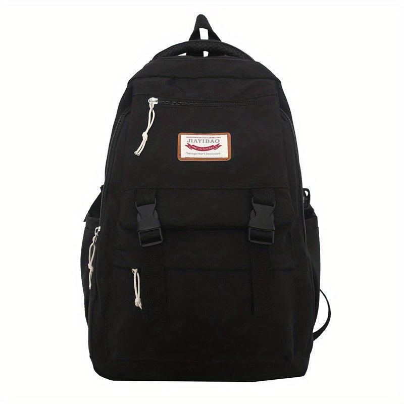 Letter Patch Decor Backpack Preppy Style Lightweight Travel Bookbag