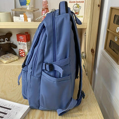 Letter Patch Decor Backpack Preppy Style Lightweight Travel Bookbag