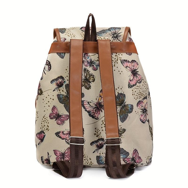 Butterfly Drawstring Large Capacity Preppy Backpack