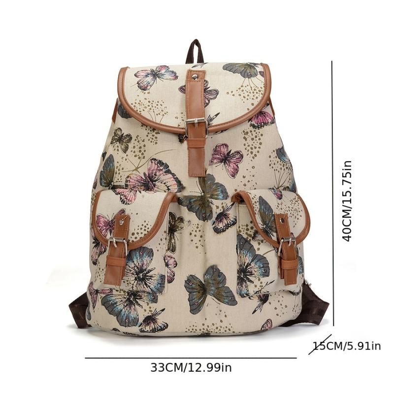 Butterfly Drawstring Large Capacity Preppy Backpack