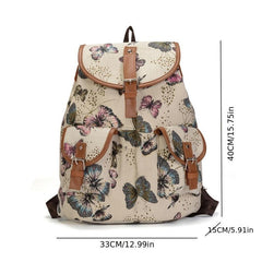 Butterfly Drawstring Large Capacity Preppy Backpack