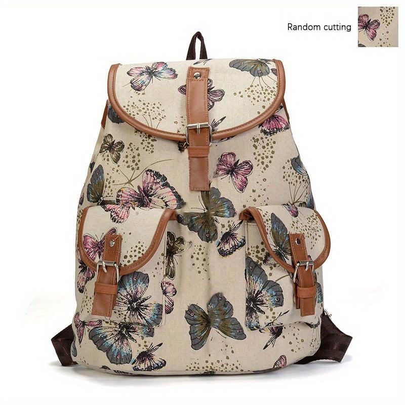 Butterfly Drawstring Large Capacity Preppy Backpack