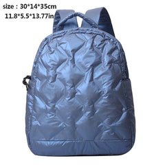 Quilted Ruched Backpack Minimalist School Bag