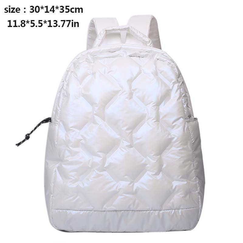 Quilted Ruched Backpack Minimalist School Bag