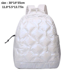 Quilted Ruched Backpack Minimalist School Bag