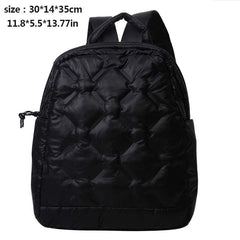 Quilted Ruched Backpack Minimalist School Bag