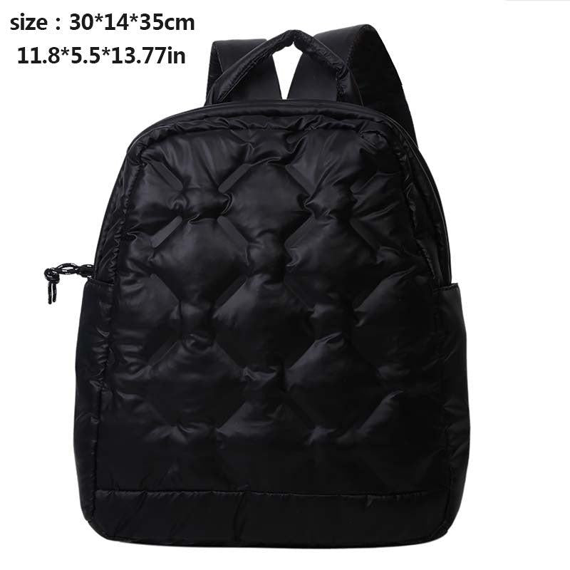 Quilted Ruched Backpack Minimalist School Bag