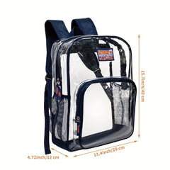 Waterproof Transparent Backpack Zipper Large Capacity Bag