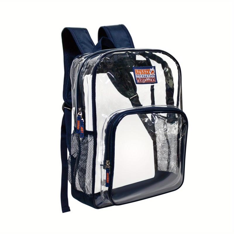 Waterproof Transparent Backpack Zipper Large Capacity Bag