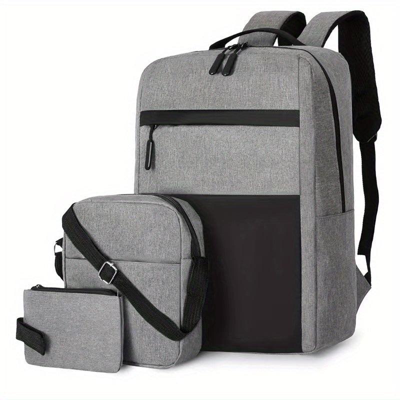 3 Pcs Casual Multifunctional Bag Sets Lightweight Laptop Backpack